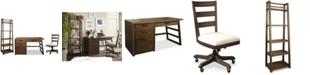 Furniture Ridgeway Home Office Furniture, 3-Pc. Set (Single Pedestal Desk, Wood Back Chair, & Leaning Bookcase)